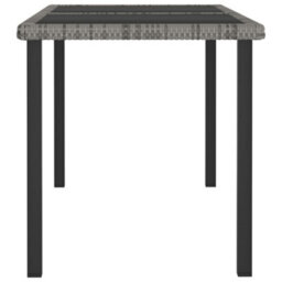 Walplus Garden Dining Table Grey 140X70X73 Cm Poly Rattan - thumbnail 3