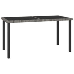 Walplus Garden Dining Table Grey 140X70X73 Cm Poly Rattan - thumbnail 1