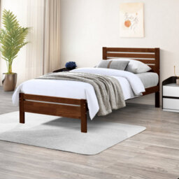 Furniturebox Uk Declan Walnut Stain Solid Pine Single Bed Frame - thumbnail 1