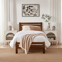 Furniturebox Uk Declan Walnut Stain Solid Pine Single Bed Frame - thumbnail 2