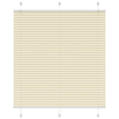 Berkfield Pleated Blind Cream 115X100 Cm Fabric Width 114.4 Cm Polyester - image 1