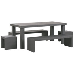 Beliani Garden Dining Set With Benches And Stools 6 Seater Taranto Concrete Grey - thumbnail 1