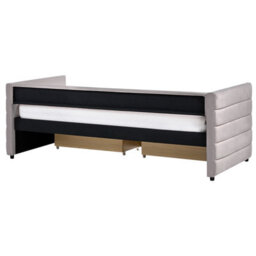 Beliani Daybed With Storage Marray Velvet Light Grey 90 X 200 Cm (Eu Single) - thumbnail 7