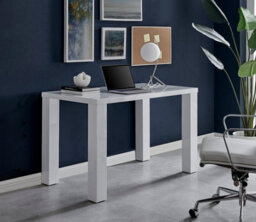 Furniturebox Uk Pivero White High Gloss Computer Pc Home Working Office Desk - thumbnail 1