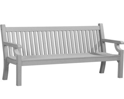 Winawood Sandwick 4 Seater Wood Effect Bench - Stone Grey - image 1