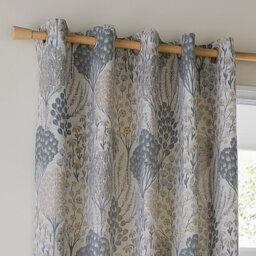 Wylder Ophelia Floral Jacquard Room Darkening Eyelet Curtain Pair Wedgewood (W)229Cmx (D)137Cm - thumbnail 2