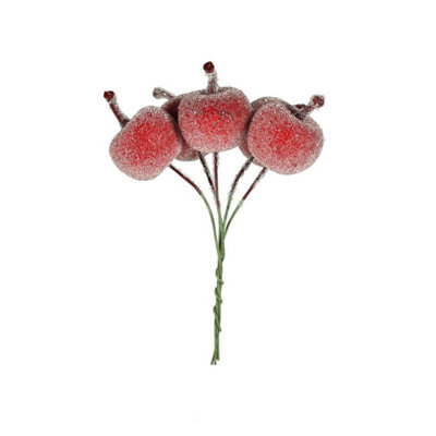 Frosted Apple Bunch - Red Artificial Flowers - image 1