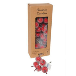 Frosted Apple Bunch - Red Artificial Flowers - thumbnail 4