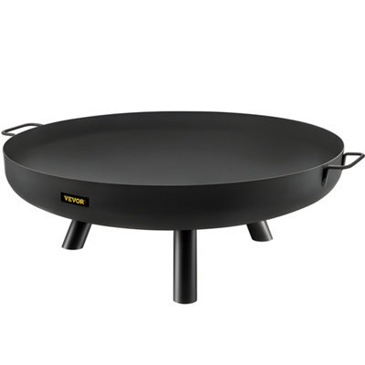 Vevor Durable Fire Pit Bowl 30-Inch Deep Round Carbon Steel With Drain Hole Portable Handles For Outdoor Use Black - image 1