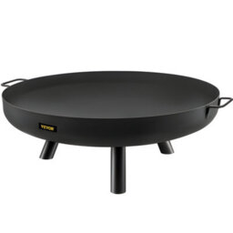 "Vevor Fire Pit Bowl Carbon Steel Deep 6"" Design With Drain Hole Portable Handles Firewood Stick Included For Patio Garden Camping"