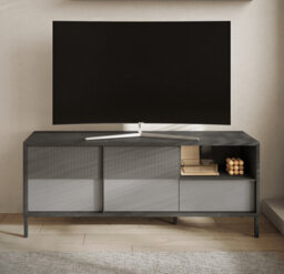 FurniComp LTD Furnicomp Venice 2 Door 1 Drawer Lead And Slate Grey Small Tv Stand - thumbnail 1
