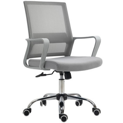 Ergonomic Office Chair Adjustable Height Mesh Chair With Swivel Wheels Grey - image 1