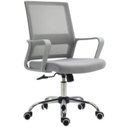 Ergonomic Office Chair Adjustable Height Mesh Chair With Swivel Wheels Grey - thumbnail 1