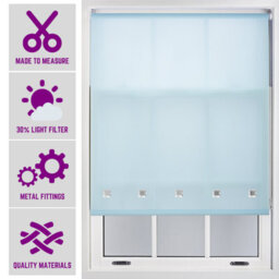 Duck Egg Roller Blind With Chrome Square Eyelets And Meta Fittings Cut To Size By Furnished - (W)90Cm X (L)210Cm