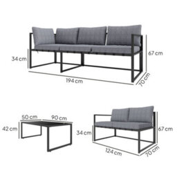 Wyld Haus Liketti 5-Seater L-Shaped Garden Sofa Set With Cushions And Tempered Glass Coffee Table - thumbnail 3