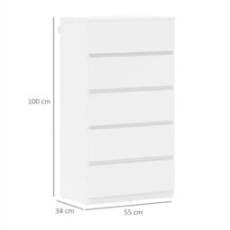 Bedroom Chest Of Drawers, 5 Drawers Dresser, Drawer Unit - thumbnail 2