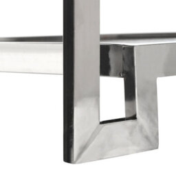 Orsina Crocodile Leather Effect Two Tier Coffee Table, Glass Top Coffee Black Coffee Table, Leather Coffee Table - thumbnail 4