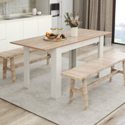 Extendable Dining Table Modern Kitchen Table W/ L-Shaped Legs - thumbnail 3