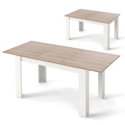Extendable Dining Table Modern Kitchen Table W/ L-Shaped Legs - thumbnail 1
