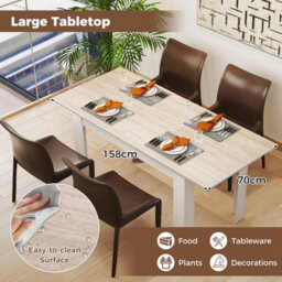 Extendable Dining Table Modern Kitchen Table W/ L-Shaped Legs - thumbnail 6