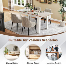 Extendable Dining Table Modern Kitchen Table W/ L-Shaped Legs - thumbnail 4