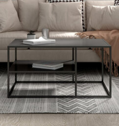 Hallowood Furniture Bewdley Black Metal Coffee Table - thumbnail 1