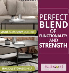 Hallowood Furniture Bewdley Black Metal Coffee Table - thumbnail 5