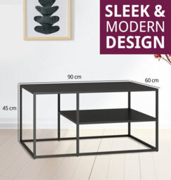 Hallowood Furniture Bewdley Black Metal Coffee Table - thumbnail 3