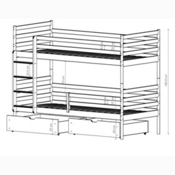 Arte Gusto Cinnamon Wooden Bunk Bed 90 X 200Cm - No Mattress - thumbnail 2