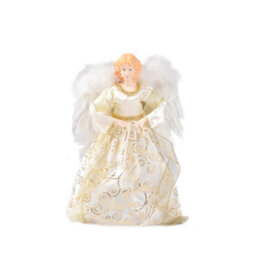 Living And Home Pre Lit Angel Christmas Tree Topper Christmas Decoration Xmas Ornament With Gold Dress - thumbnail 4