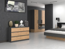 M6 120 Malwa Chest Of Drawers Anthracite Artisan Oak - thumbnail 2
