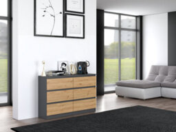 M6 120 Malwa Chest Of Drawers Anthracite Artisan Oak - thumbnail 5