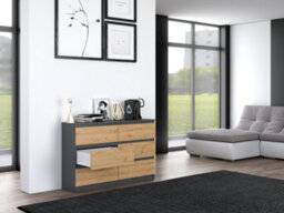 M6 120 Malwa Chest Of Drawers Anthracite Artisan Oak - thumbnail 4