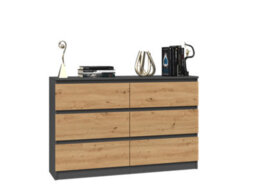 M6 120 Malwa Chest Of Drawers Anthracite Artisan Oak - thumbnail 1