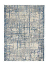 Modern Rug, Anti-Shed Abstract Rug For Bedroom, & Living Room, Modern Dining Room Rug, Ivory Blue Rug-122Cm X 183Cm - thumbnail 1