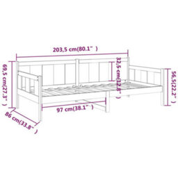 Vidaxl Day Bed Without Mattress Solid Wood Pine 80X200 Cm - thumbnail 3