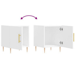 Berkfield Bedside Cabinet White 40X40X50 Cm Engineered Wood - thumbnail 9
