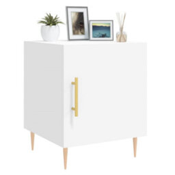 Berkfield Bedside Cabinet White 40X40X50 Cm Engineered Wood - thumbnail 4