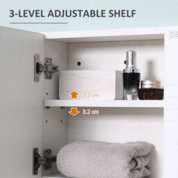 Kleankin Bathroom Wall-Mounted Mirror Cabinet W/ Double Door Adjustable Shelves - thumbnail 6
