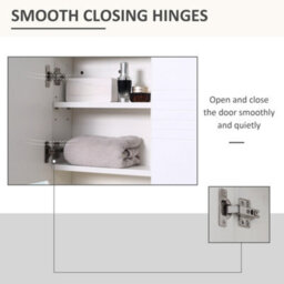 Kleankin Bathroom Wall-Mounted Mirror Cabinet W/ Double Door Adjustable Shelves - thumbnail 7