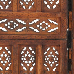 Vidaxl Hand Carved 5-Panel Room Divider Brown 200X165 Cm Solid Mango Wood Room Dividers - thumbnail 4