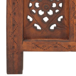 Vidaxl Hand Carved 5-Panel Room Divider Brown 200X165 Cm Solid Mango Wood Room Dividers - thumbnail 5