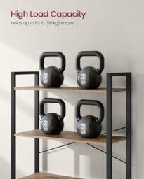 Songmics Tall Bookshelf Tower, 6 Levels, Spacious Bookcase, Free-Standing Shelving Unit, Camel Brown And Ink Black - thumbnail 6