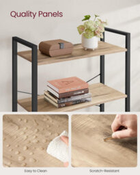 Songmics Tall Bookshelf Tower, 6 Levels, Spacious Bookcase, Free-Standing Shelving Unit, Camel Brown And Ink Black - thumbnail 7