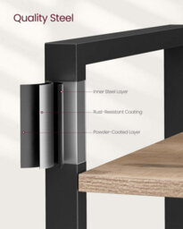 Songmics Tall Bookshelf Tower, 6 Levels, Spacious Bookcase, Free-Standing Shelving Unit, Camel Brown And Ink Black - thumbnail 5