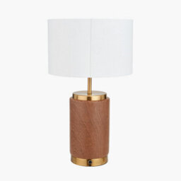 Pacific Lifestyle Wood Effect Ceramic Table Lamp With Shade - thumbnail 3