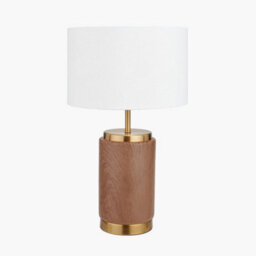 Pacific Lifestyle Wood Effect Ceramic Table Lamp With Shade - thumbnail 2
