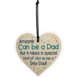 Red Ocean Novelty Step Dad Gifts For Fathers Day Gifts Funny Gift Ideas Wooden Heart Sign - thumbnail 5