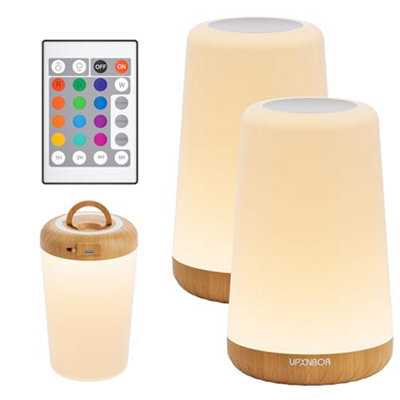 Upxnbor Night Light, Led Touch Bedside Table Lamp With Remote Control Dimmable 13 Rgb Colours And 5 Brightness Levels, Timer