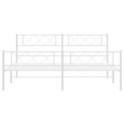 Berkfield Metal Bed Frame With Headboard And Footboard White 200X200 Cm - thumbnail 4
